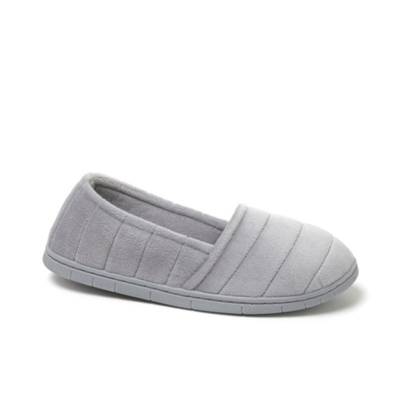 Dearfoams Nova Quilted Velour Closed Back, Color Grey(Size L) - Picture 1 of 8